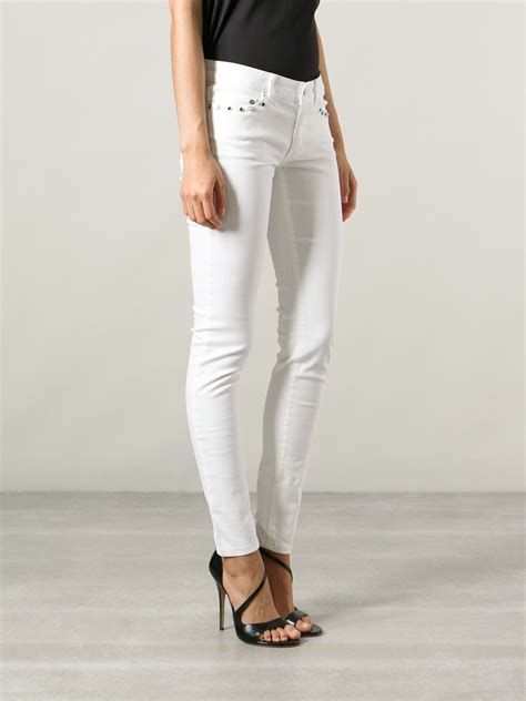 michael kors white skinny jeans|michael kors denim jeans.